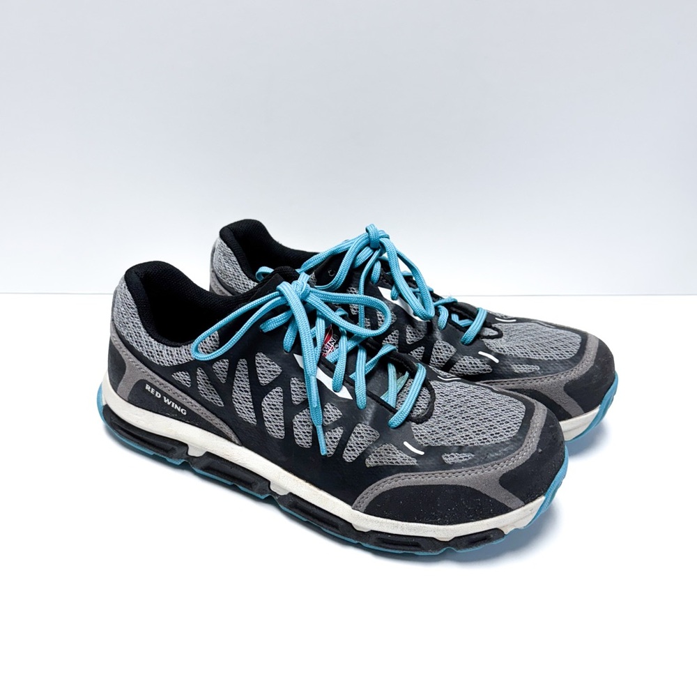 Red Wings Safety Toe Blue Lace Up Athletic Shoes